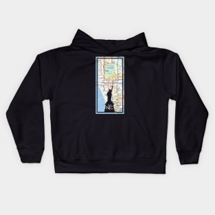 Statue of Liberty cut from NY Subway Map Kids Hoodie